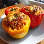 fyllda paprikor med kottfars och ris