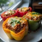 fyllda paprikor med kryddig kottfars och ris