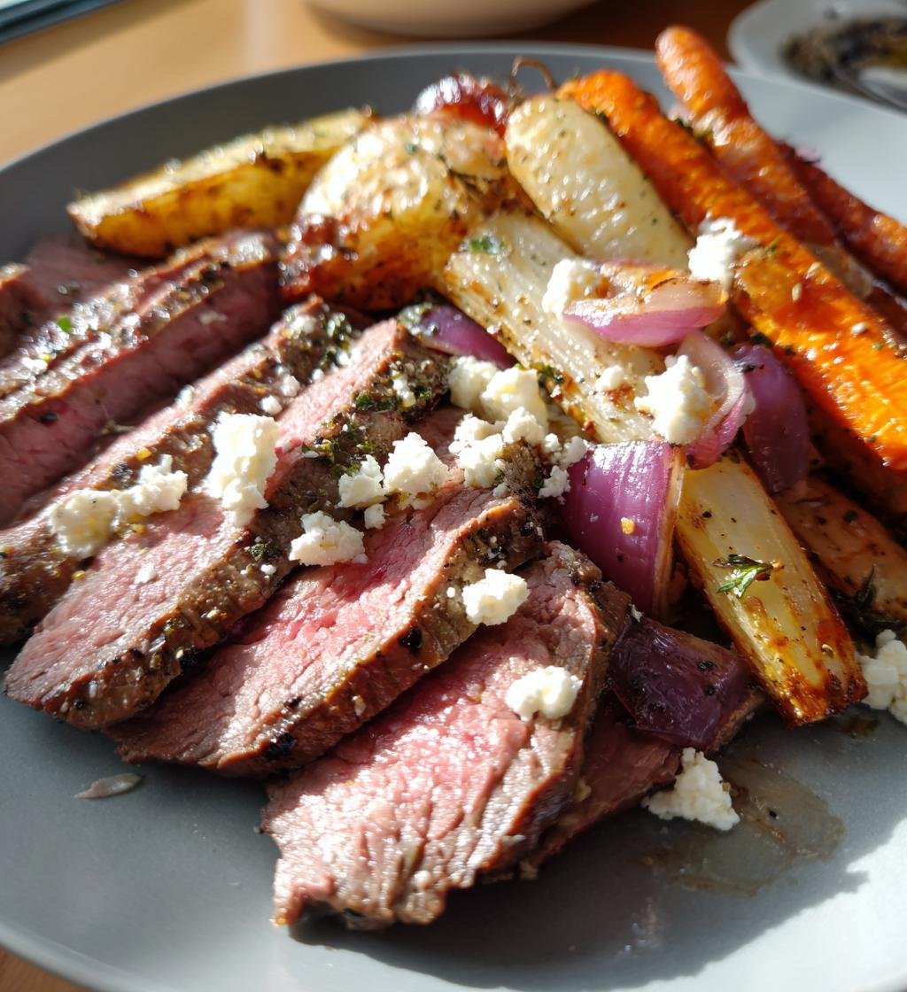 marinerad biff med rotfrukter och fetaost - detail 1