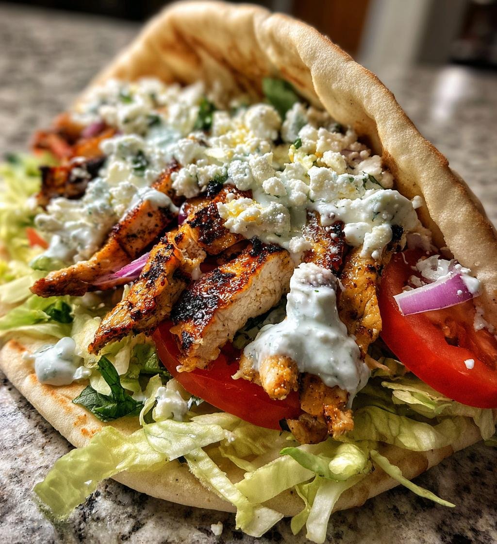 medelhavskyckling gyros med kramig feta tzatziki