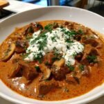 notkotts och svampstroganoff med graddfil